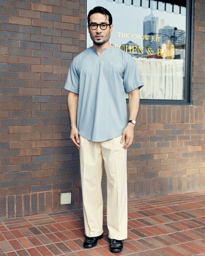 KURTA BADR IN GREYISH BLUE