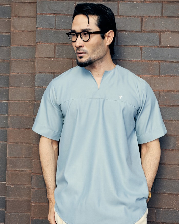 KURTA BADR IN GREYISH BLUE