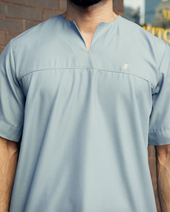 KURTA BADR IN GREYISH BLUE