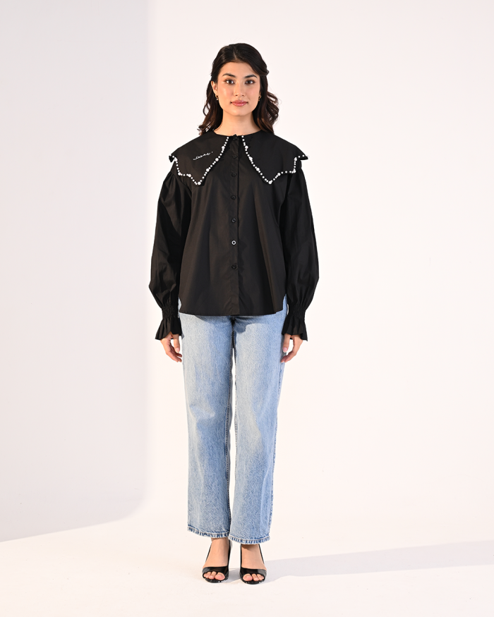 AYLEEN TOP IN BLACK