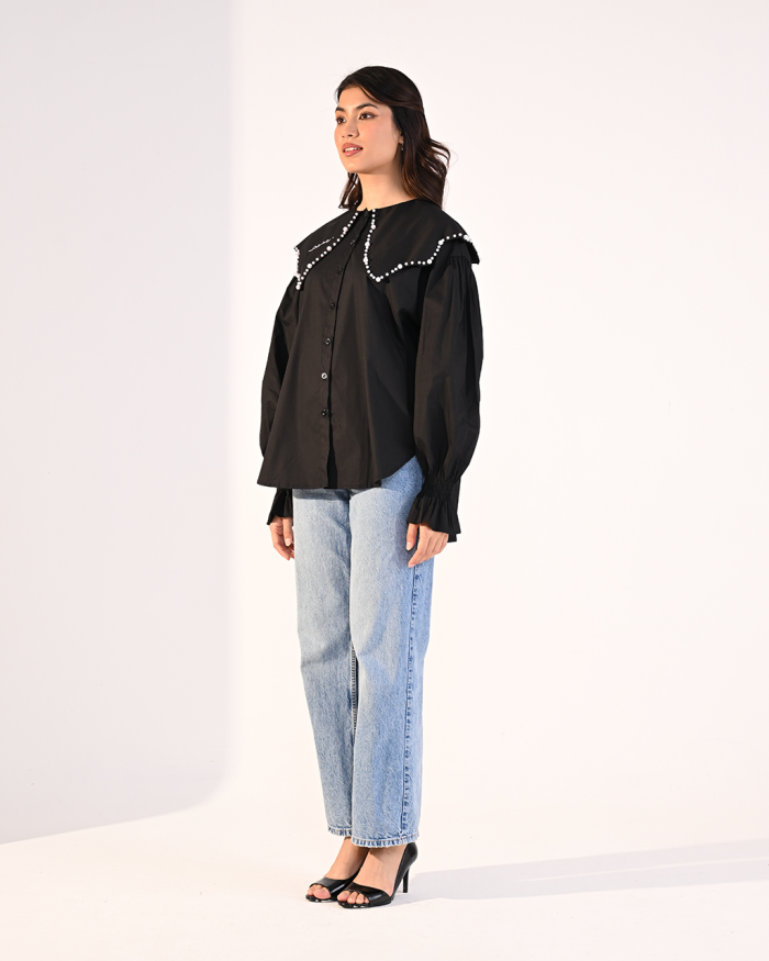 AYLEEN TOP IN BLACK