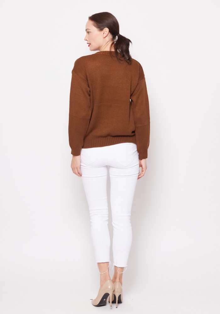 BIZARRO KNITWEAR IN BROWN BEAR