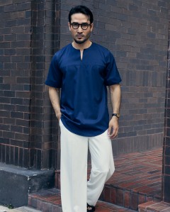 KURTA BADR IN NAVY BLUE