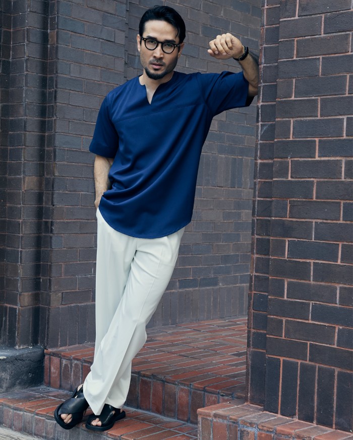 KURTA BADR IN NAVY BLUE
