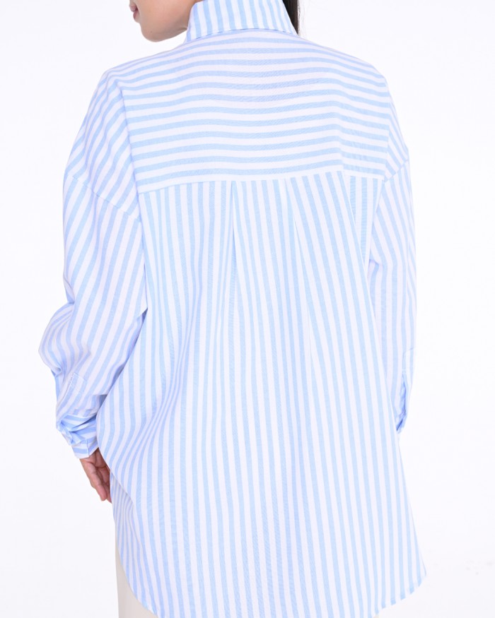 REINA STRIPE SHIRT IN LIGHT BLUE