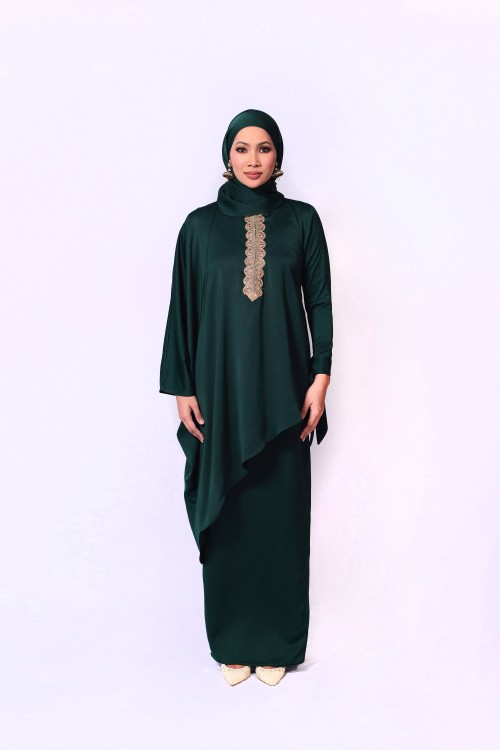 SP RAYA IN LEELA KAFTAN (DARK GREEN)