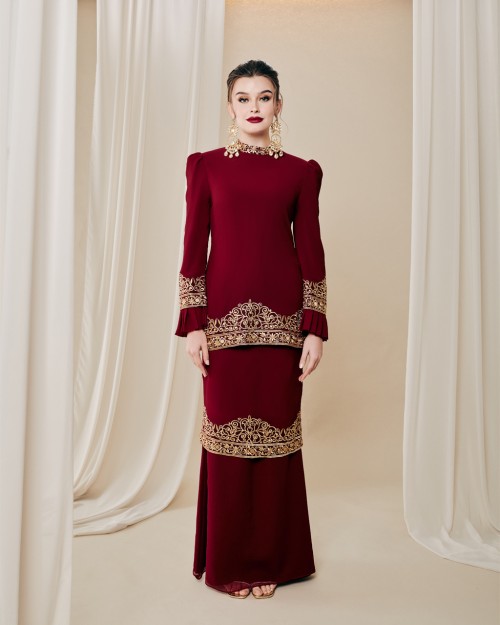 DEF MEKHALA SAREE KURUNG IN MAROON