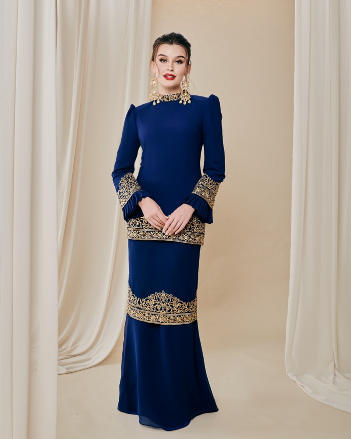 MEKHALA SAREE KURUNG IN ROYAL BLUE