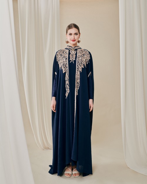 RHEA CAFTAN IN NAVY BLUE