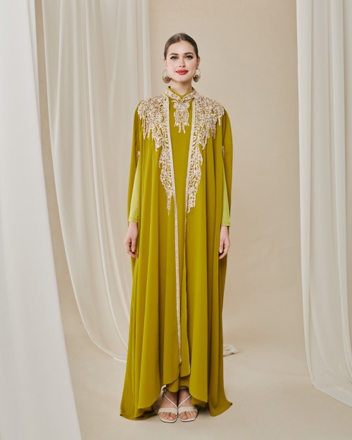 DEF RHEA CAFTAN IN LIME GREEN