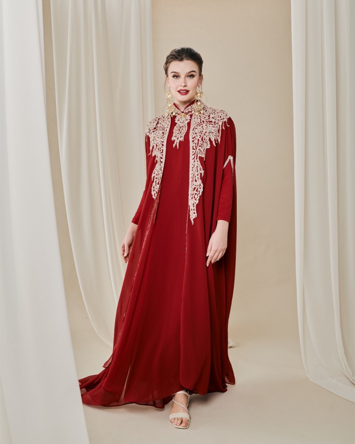 RHEA CAFTAN IN MAROON