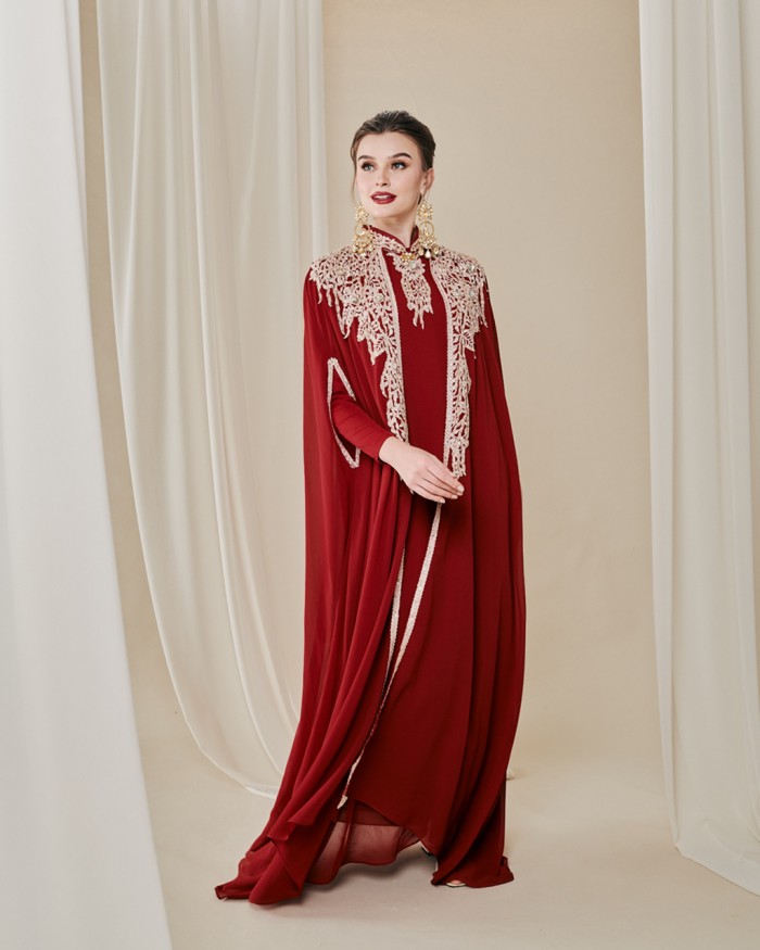 RHEA CAFTAN IN MAROON