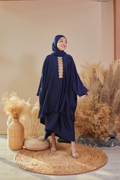 RANI CAFTAN IN NAVY BLUE