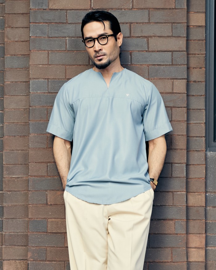 KURTA BADR IN GREYISH BLUE
