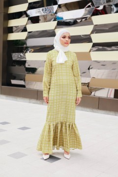 DARBY DRESS IN GREEN TEA HONEY