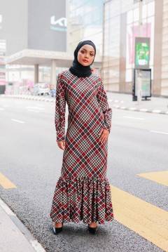 DARBY DRESS IN RED BLACK