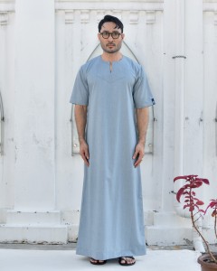 JUBAH QALEEFA IN DENIM BLUE