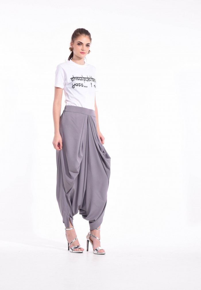 MAHARANI PANTS OXFORD QUARTER DARK GREY