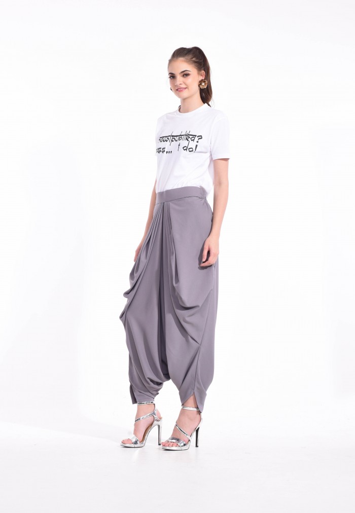 MAHARANI PANTS OXFORD QUARTER DARK GREY