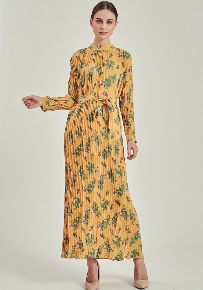 KRISSY DRESS IN FLORAL YELLOW