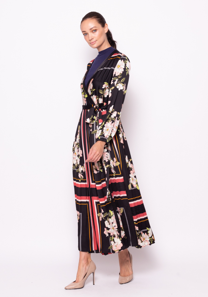 JANICE DRESS BLACK PRINTED FLORAL