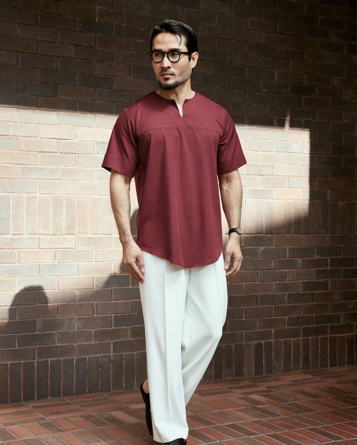 KURTA BADR IN MAROON
