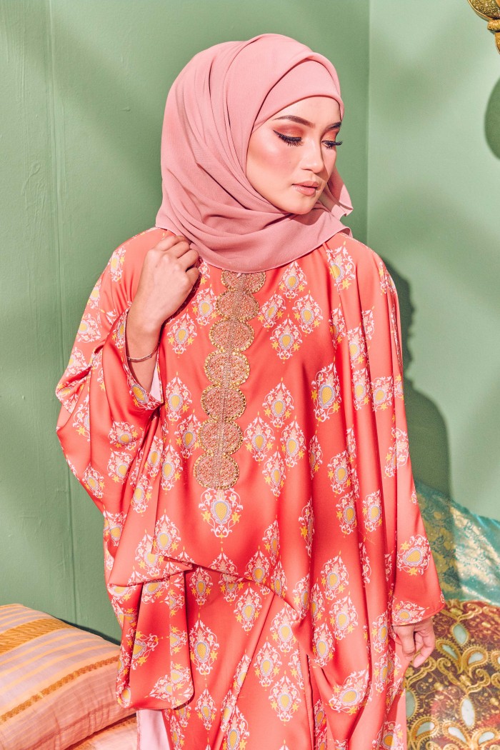 MEENAKSHI CAFTAN IN CORAL