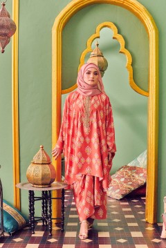 MEENAKSHI CAFTAN IN CORAL