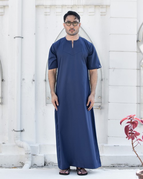 JUBAH QALEEFA IN NAVY BLUE