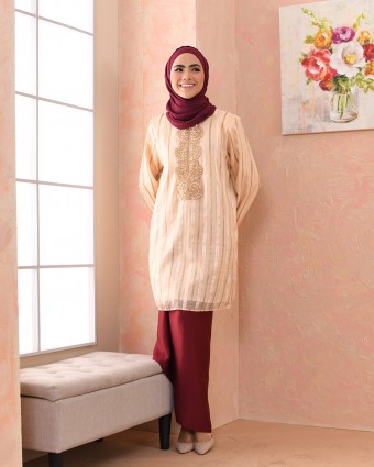 NIDDHI 3.0  NUDE STRIPE MAROON