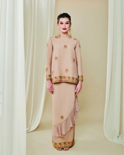 DEF SHEETAL SAREE KURUNG IN NUDE