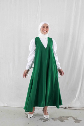 SHELY DRESS IN EMERALD GREEN