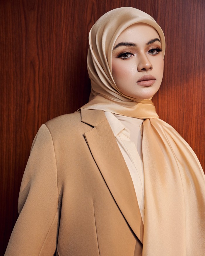SILK ORGANDY IN CHAMPAGNE