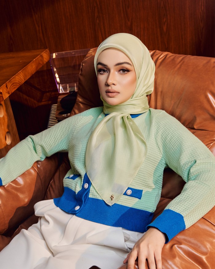 SILK ORGANDY IN MINT GREEN