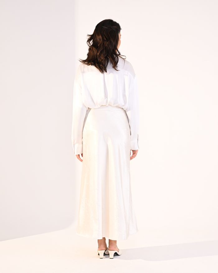 CAMRYN SKIRT IN PEARL WHITE