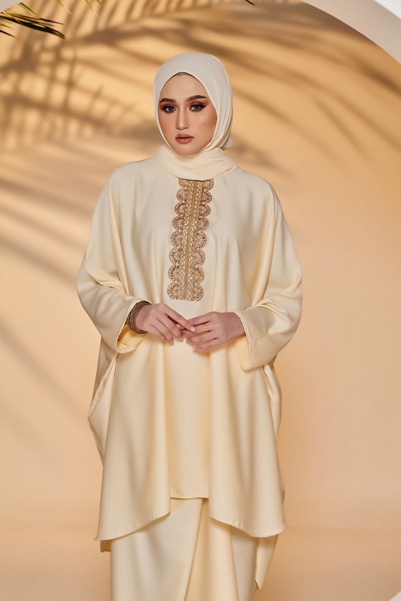 RANI CAFTAN IN VANILLA CREAM