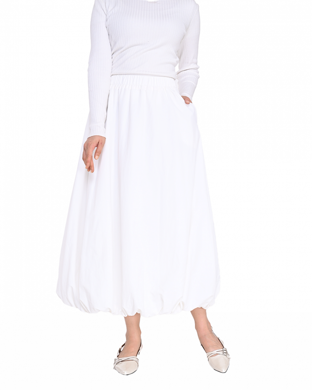 NOVA BALLOON SKIRT IN WHITE