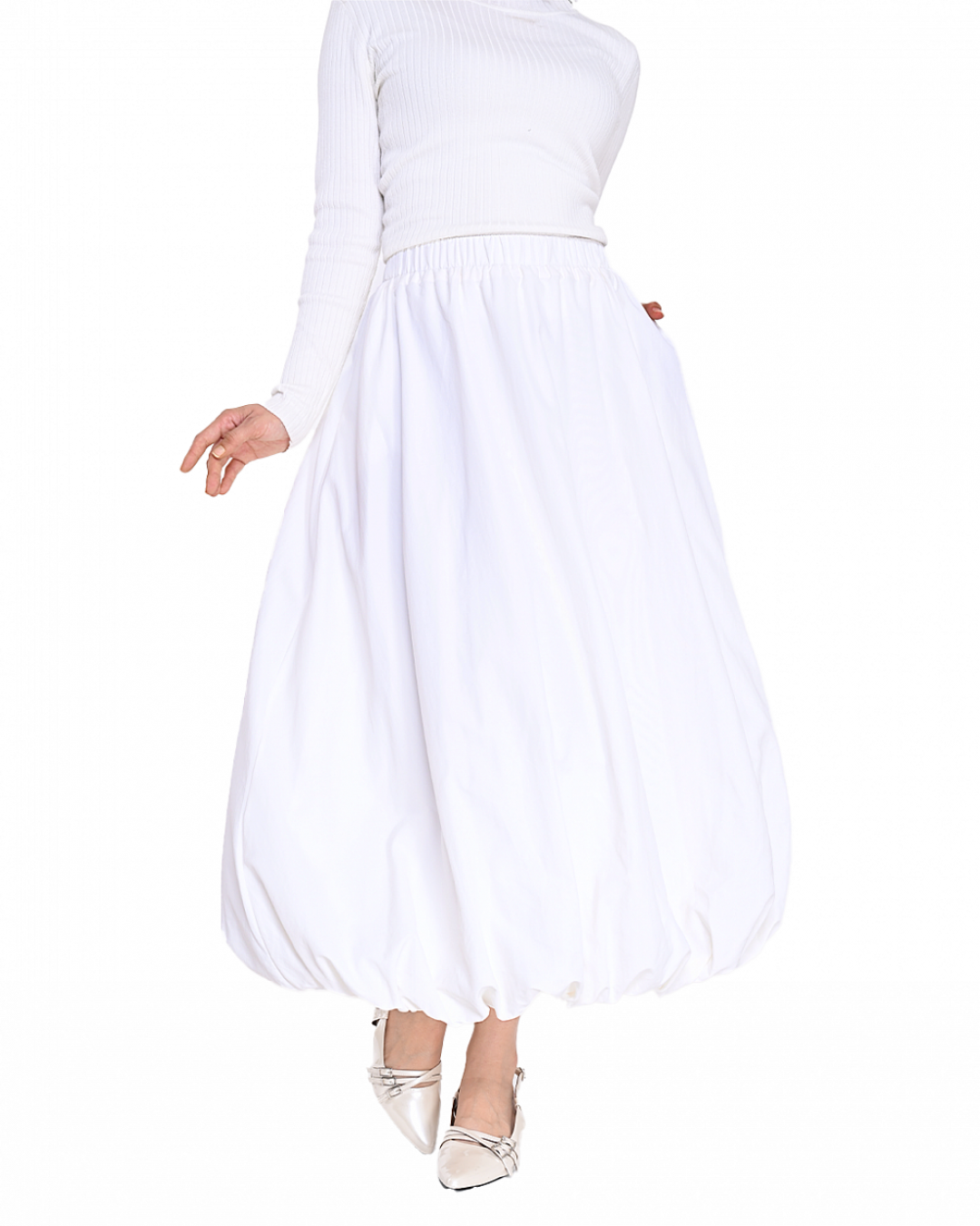 NOVA BALLOON SKIRT IN WHITE